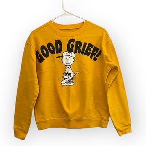 Peanuts Mustard Sweatshirt with Charlie Brown Design